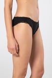 Türen Kadın Likralı Ribana Dantelli Bikini Külot 2'li Paket 928/Siyah