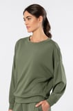 Türen Kadin Bisiklet Yaka Sweatshirt 3613/Yeşil