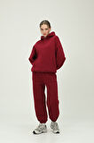 Unisex Oversize Kapüşonlu Sweatshirt ve Eşofman Altı Takımı  %80 Pamuk 3 İplik Kumaş Rahat ve Şık Ta