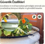 Yükseltilmiş Bahçe Yatağı Seti Metal 195X60X43CM Modüler Sebze Yatağı (6 Farklı Kurulum) Bej