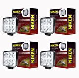 Niken Pro 16 Led Kare Off Road Sis Farı Çalışma Lambası 4 Adet 12-24V 27W