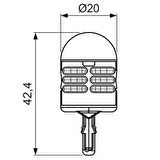 Bosch Led Retrofit W21/5W T20 Dipsiz Kırmızı Led Ampul 12V (W3x16q)