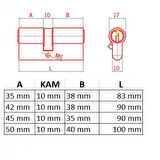 Rotex 83 Mm Zamak Barel 5 Pimli 40+10+33 - 3 Anahtarlı