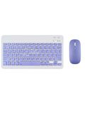 Samsung Galaxy Tab A8 LTE X207 10.5" Uyumlu Kablosuz Bluetooth Şarjlı Mini Q Klavye Mouse - Mor