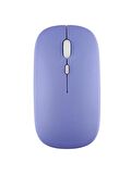 Samsung Galaxy Tab A8 LTE X207 10.5" Uyumlu Kablosuz Bluetooth Şarjlı Mini Q Klavye Mouse - Mor