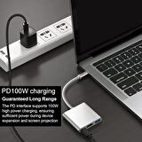 3 In 1 Type-c To Hdmı Usb 3.0 Çevirici Dönüştürücü Adaptör 4k
