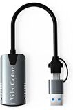 Type-c To Usb 2 in1 Video Capture Yakalama Kartı HDMI to Type-C PC Bilgisayar Video Adaptör Çevirici