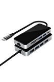 10 In 1 Usb Hub Hdmı Rj45 Ethernet Usb Çoğaltıcılı Type-c Adaptör Çevirici Dönüştürücü