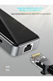 10 In 1 Usb Hub Hdmı Rj45 Ethernet Usb Çoğaltıcılı Type-c Adaptör Çevirici Dönüştürücü
