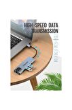 Usb 3.1 Type C To Hdmi (MHL) 2x Usb 3.0 Rj45 Gigabit Ethernet Dönüştürücü  Çevirici Adaptör 5 In 1