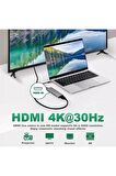 9 In 1 Usb Type C Pd Ss X3 Hdtv Sd Tf Audio Multiport Adaptör 4k Hdmı Çevirici Dönüştürücü Aparat