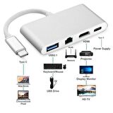 Type-C 3.1 to HDMI 4K 100Mbps Ethernet RJ45 SB3.0 USB C HUB 4 in 1 Macbook ve Type c Uyumlu Çevirici