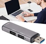 Usb 3.0 3 Port Mini Usb Çoklayıcı Hub 8 Cm Gri Dağıtıcı Adaptör
