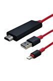 Apple iPhone iPad Lightning Hdmı  4K Ultra Full HD Donma Yapmayan Görüntü Ve Ses Aktarıcı 2m Kablo