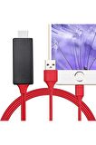 Apple iPhone iPad Lightning Hdmı  4K Ultra Full HD Donma Yapmayan Görüntü Ve Ses Aktarıcı 2m Kablo