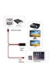 Apple iPhone iPad Lightning Hdmı  4K Ultra Full HD Donma Yapmayan Görüntü Ve Ses Aktarıcı 2m Kablo