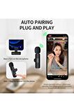 Wireless Kablosuz Yaka Mikrofonu Mini Youtuber Tiktok Skype Bluetooth Mikrofon Lightning iPhone iPad