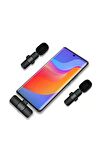 Type-c İkili Kablosuz Telefon Uyumlu Yaka Mikrofonu Çift Mikrofon Ile Youtube Facebook Vlog Tiktok