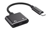 iPhone iPad Lightning Kulaklık ve Şarj Çevirici Adaptör Dönüştürücü Çoğaltıcı Aparat