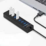 Usb Çoklayıcı 7 in1 USB 3.0 Port Çoğaltıcı Aparat Hub Tak Çalıştır Dağıtıcı Adaptör