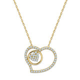 Altın Lava Detaylı Kalpli Kolye