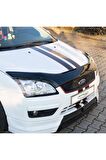 Ford Focus Ön Kaput Koruma Rüzgarlığı 3mm Akrilik (ABS) Parlak Siyah Deflektör 2005-2008