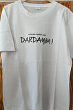 Konuma Gerek Yok Baskılı Pamuklu Likralı T-shirt (Siyah Yazılı Beyaz) S Beden