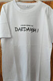 Konuma Gerek Yok Baskılı Pamuklu Likralı T-shirt (Siyah Yazılı Beyaz) XL Beden