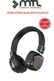 Retro Kablosuz Stereo Suni Deri Kafa Bluetooth Kulaklık RGB Işık Extra Rahat Gürültü Azaltma MT965