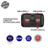 50.000 mAh 22,5W Kablolu Powerbank MT4350