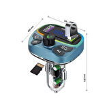 Araç İçin Bluetooth FM Modülatör Transmitter Çakmaklık - MT9877