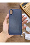 İPhone X Uyumlu Premium Deri Dokulu Darbelere Karşı Dayanıklı Nazal Silikon Kılıf