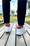 Unisex Sneakers Günlük Spor Ayakkabı BEYAZ - KIRMIZI