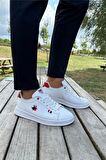Unisex Sneakers Günlük Spor Ayakkabı BEYAZ - KIRMIZI
