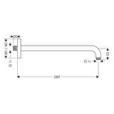 Hansgrohe Duş Dirseği 389 mm Krom