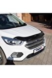Ford Kuga Ön Kaput Koruma Rüzgarlığı 3mm Akrilik (ABS) Parlak Siyah Deflektör 2017-2020