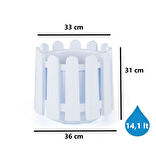 Omnipazar SO-İS04 İstanbul Dekoratif Yuvarlak Saksı 14,1 lt Kirli Beyaz 6 Adet