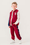 Kapüşonlu %100 Pamuk 3 Parça Erkek Çocuk Eşofman Takımı