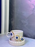 Altın Yaldızlı Üç Çiçek Nazar Fincan Mug