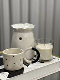 Benekli Siyah Halka Kulplu Kupa Mug