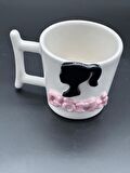 Barbiee Figürlü Siyah Pembe İsimli Kupa Mug