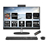 HP 24-CR0013NT R7 7730U 20GB 2TB SSD Radeon Graphics 23.8" FHD IPS W11H All In One PC Siyah & PER4