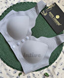 Elise İthal Fitilli Önü Çıtçıt Düğmeli Açılabilen Üstün Kalite Dikişsiz Lazer Kesim Bralet