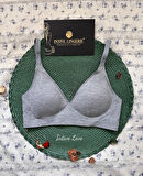 SoftEase V Yaka Balensiz Dikişsiz Lazer Kesim Rahat Soft Kumaştan Fitilli Kopçalı Sütyen