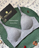 SoftEase V Yaka Balensiz Dikişsiz Lazer Kesim Rahat Soft Kumaştan Fitilli Kopçalı Sütyen