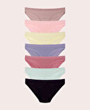 Kozabiat 10'lu Pamuklu Renkli Sade Günlük Kullanım Klasik Basic Külot/Slip Paket 