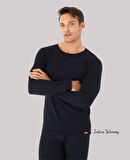 Jiber Erkek Siyah Kışlık Sıcak Tutan Bisiklet Yaka Uzun Kollu Termal Üst- Özel Paketleme-173