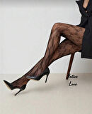 Denise Ribbon Kurdele Desenli File Modern Dantel Görünümlü Külotlu Çorap