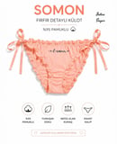 Intive Sugar 3'lü Yandan Saten Bağlamalı %95 Pamuklu Lolita Külot Set (Somon,Lacivert,Bordo)