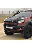 Ford Ranger Ön Kaput Koruma Rüzgarlığı 3mm Akrilik (Abs) Parlak Siyah Deflektör 2016-2020